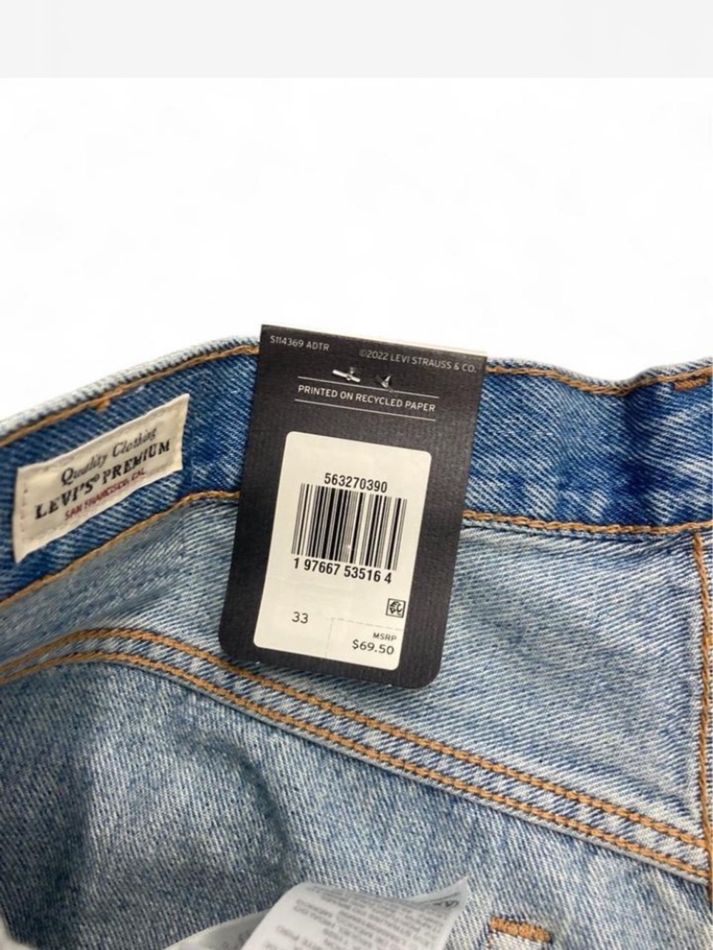 Levi's Light Blue Distressed Denim Cutoff Shorts high rise - Picture 6 of 6